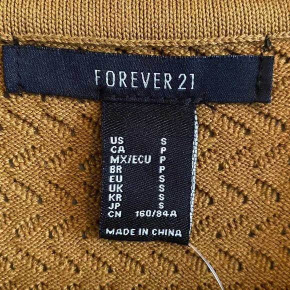 NWT Forever 21 Mustard Yellow Knit Cropped Tank Top - Picture 6 of 7